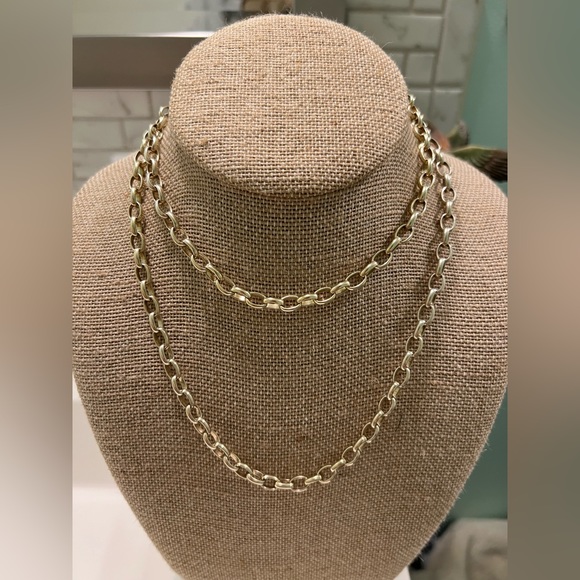 designer Alexis Von Viragh  925 Necklace  Gold Tone Long 33 In / 56g - Picture 1 of 16